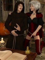 hot futanari sex in a dark monastery